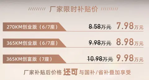 618购车正当时！锐胜王牌E-M7纯电MPV惠后7.98万起